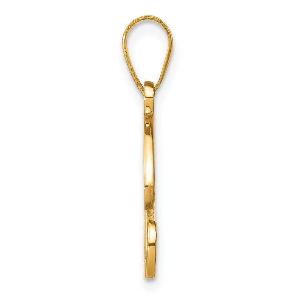 Script Letter R Initial Pendant with Diamond - WBC