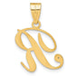 Script Letter R Initial Pendant with Diamond - WBC
