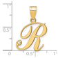 Script Letter R Initial Pendant with Diamond - WBC