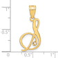 Script Letter S Initial Pendant with Diamond - WBC