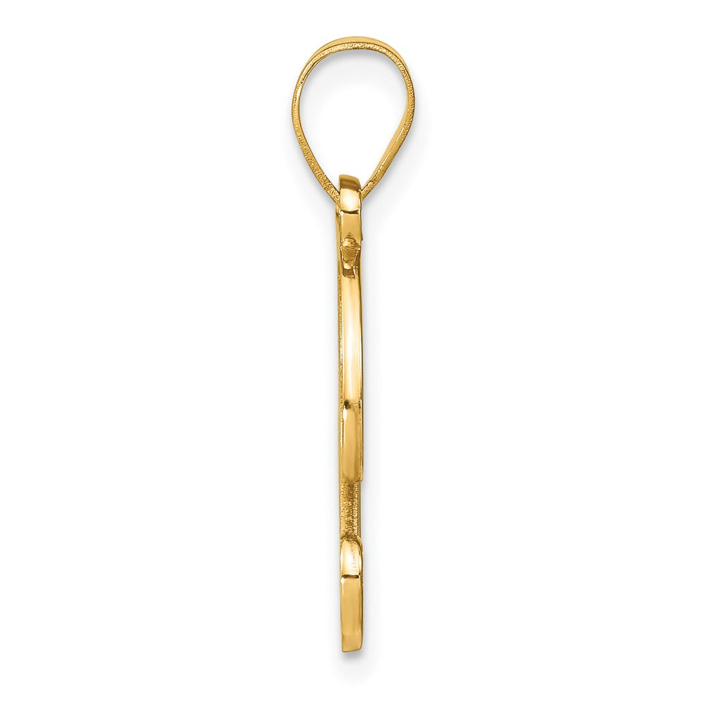 Script Letter T Initial Pendant with Diamond - WBC