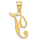 Script Letter T Initial Pendant with Diamond - WBC
