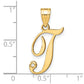 Script Letter T Initial Pendant with Diamond - WBC