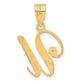 Script Letter U Initial Pendant with Diamond - WBC