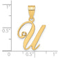 Script Letter U Initial Pendant with Diamond - WBC