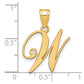 Script Letter W Initial Pendant with Diamond - WBC