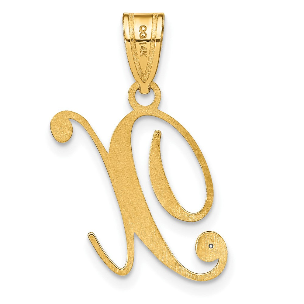 Script Letter X Initial Pendant with Diamond - WBC