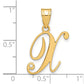 Script Letter X Initial Pendant with Diamond - WBC