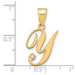 Script Letter Y Initial Pendant with Diamond - WBC