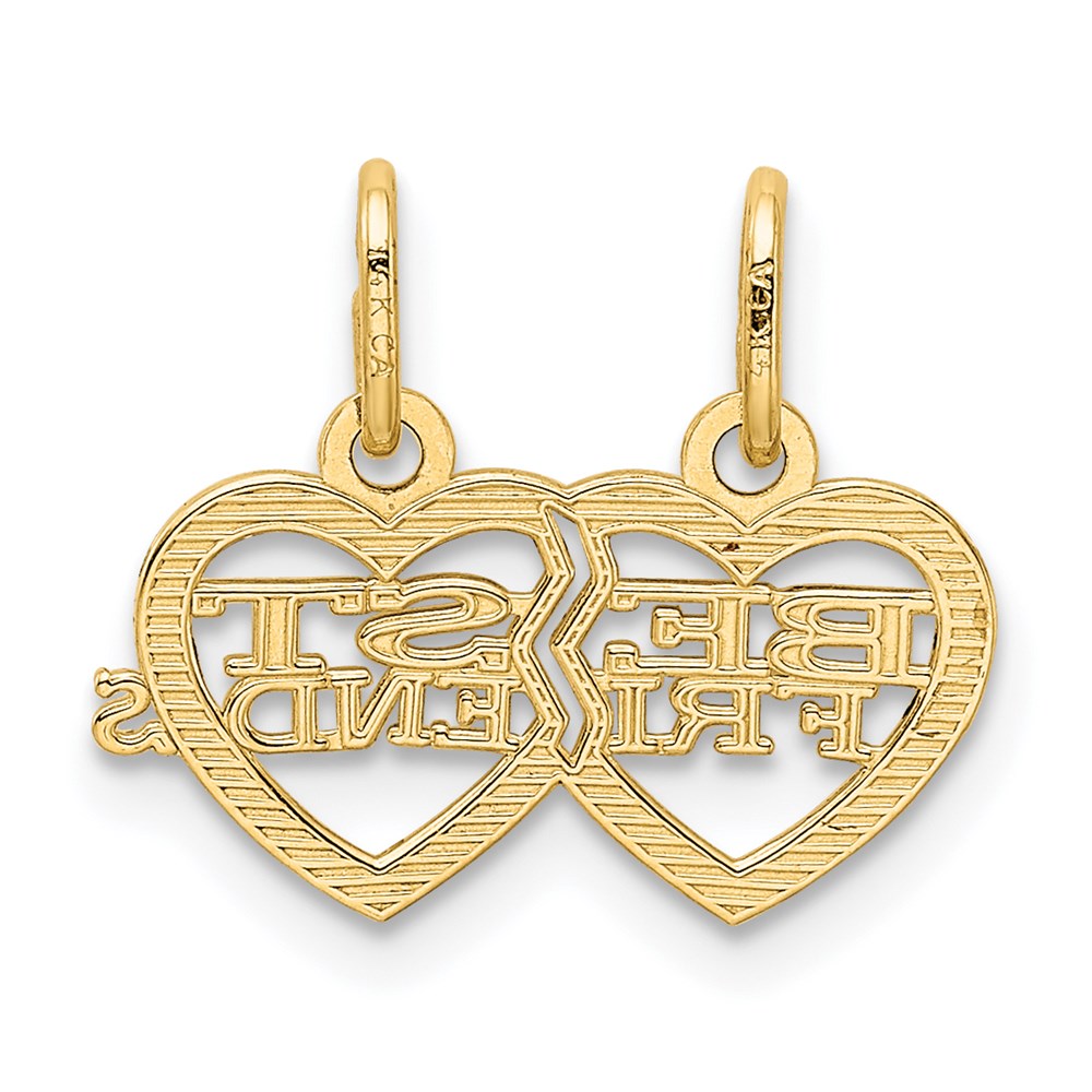 Double Heart BEST FRIENDS 2-Piece Break-apart Charm - WBC