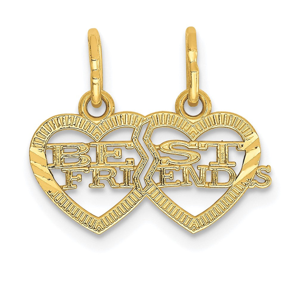 Double Heart BEST FRIENDS 2-Piece Break-apart Charm - WBC