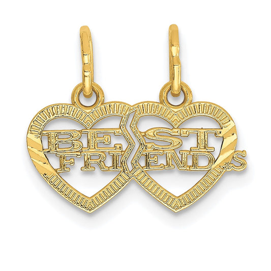 Double Heart BEST FRIENDS 2-Piece Break-apart Charm - WBC