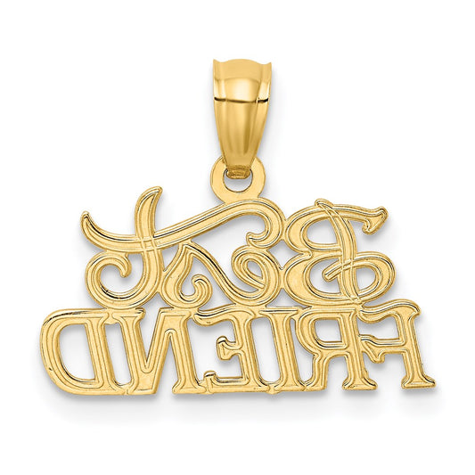 14K Gold Best Friend Pendant, 18mm