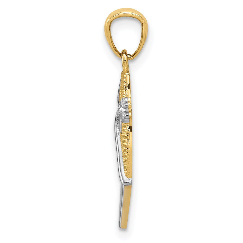 and Rhodium Ballet Shoe Pendant - WBC