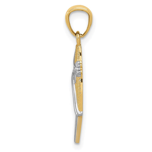 and Rhodium Ballet Shoe Pendant - WBC