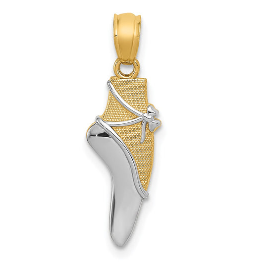 and Rhodium Ballet Shoe Pendant - WBC
