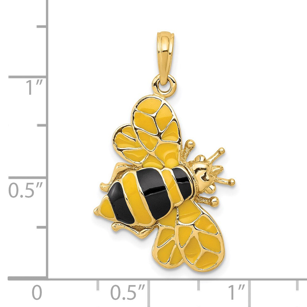 Enameled 3-D Bumblebee Pendant - WBC