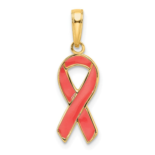 Pink Enameled Awareness Ribbon Pendant - WBC