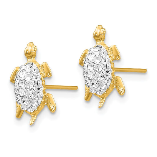 Crystal Turtle Post Earrings - WBC