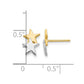 and Rhodium Polished Two Stars Post Earrings - WBC
