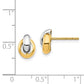 and Rhodium Oval Post Earrings - WBC