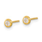 Polished Circle Bezel with CZ Post Earrings - WBC