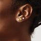 Polished Ball/3- Freshwater Cultured Pearl/ CZ Bezel Set of 3 Pair Post Earrings - WBC