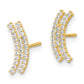 Polished Curved Bar CZ Post Earrings - WBC
