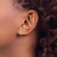 Polished Curved Bar CZ Post Earrings - WBC