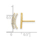 Polished Curved Bar CZ Post Earrings - WBC
