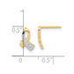 and Rhodium CZ Awareness Ribbon Post Earrings - WBC
