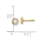Polished CZ and Lab Created Opal Halo Screwback Post Earrings - WBC
