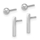 Set of Two Pair Polished Ball and Bar Post Earrings - WBC
