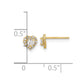 CZ Halo Heart Post Earrings - WBC