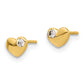 CZ Heart Post Earrings - WBC