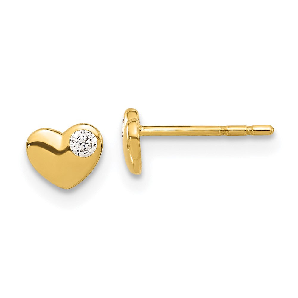 CZ Heart Post Earrings - WBC