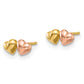 Two-tone Double Hearts Screwback Post Earrings - WBC