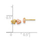 Two-tone Double Hearts Screwback Post Earrings - WBC