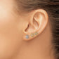 and Multi-color CZ Flower 3-pair Post Earring Set - WBC