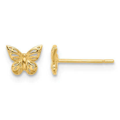 Polished Small Butterfly Post Earrings - WBC