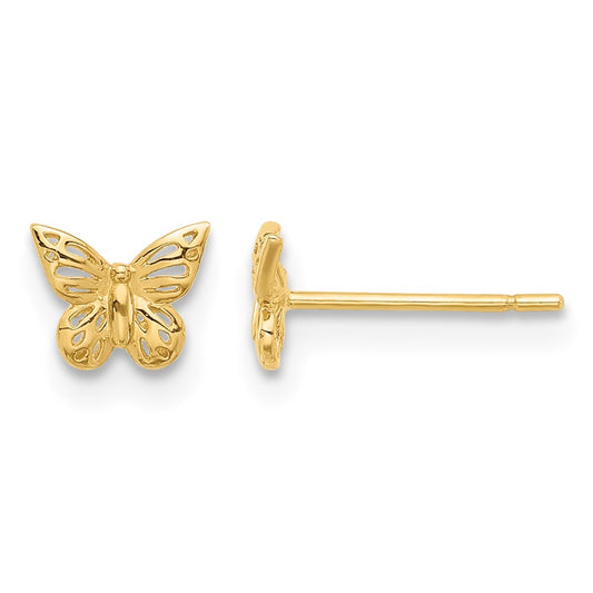 Polished Small Butterfly Post Earrings - WBC