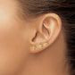 Polished Clear and Pink CZ Moon/Cross/Crown 3-Pair Post Earring Set - WBC