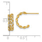 Polished CZ Curb Link C-Hoop Post Earrings - WBC