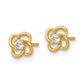 Polished Flower with CZ Post Earrings - WBC