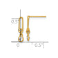 Polished Bezel CZ and Paperclip Link Dangle Post Earrings - WBC