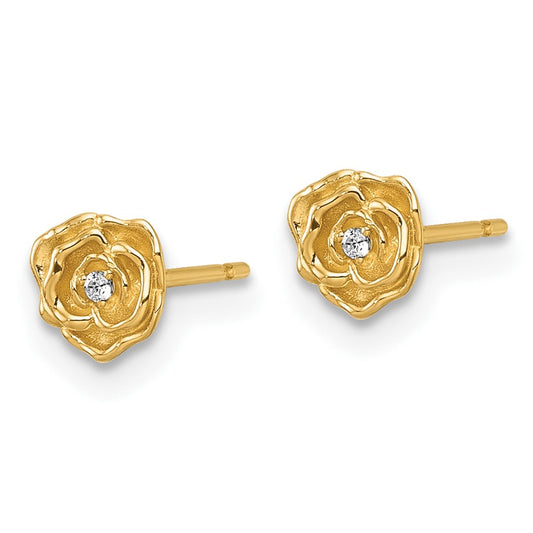 Polished CZ Post Earrings - WBC