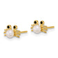 Polished Black CZ with Freshwater Cultured Pearl Crab Post Earrings - WBC