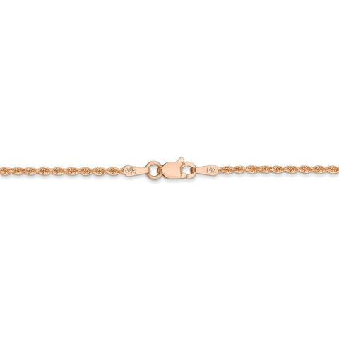 14k Rose Gold 1.50mm D/C Rope with Lobster Clasp Chain-WBC-012R-30