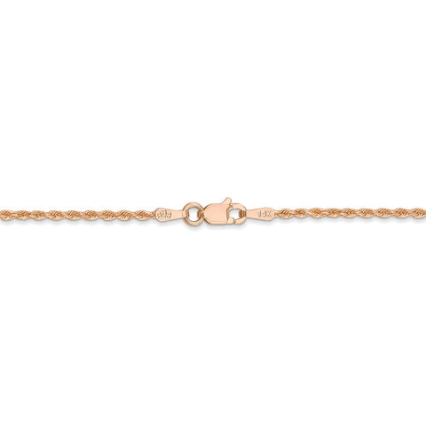 14k Rose Gold 1.50mm D/C Rope Chain Anklet-WBC-012R-10