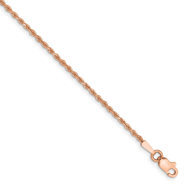 14k Rose Gold 1.50mm D/C Rope Chain Anklet-WBC-012R-9